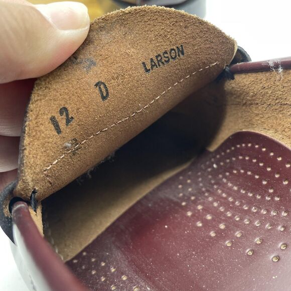 G.H. Bass Weejuns Larson Shoes Mens 12 D Burgundy Penny Loafers Leather Classic - Picture 6 of 12
